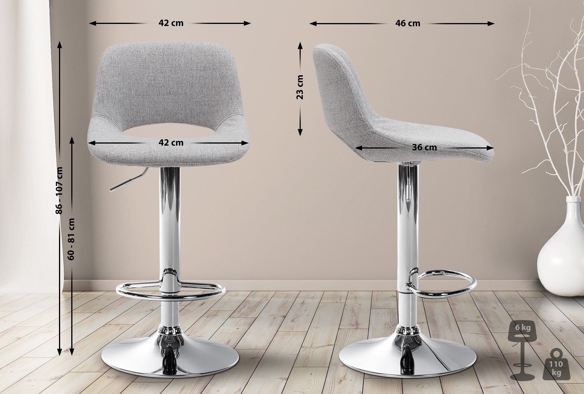 CLP Barhocker Camden (2er Set, 2 günstig online kaufen