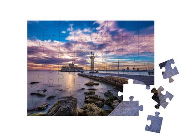 puzzleYOU Puzzle Mandraki-Hafeneinfahrt, Rhodos, Griechenland, 48 Puzzleteile, puzzleYOU-Kollektionen Rhodos