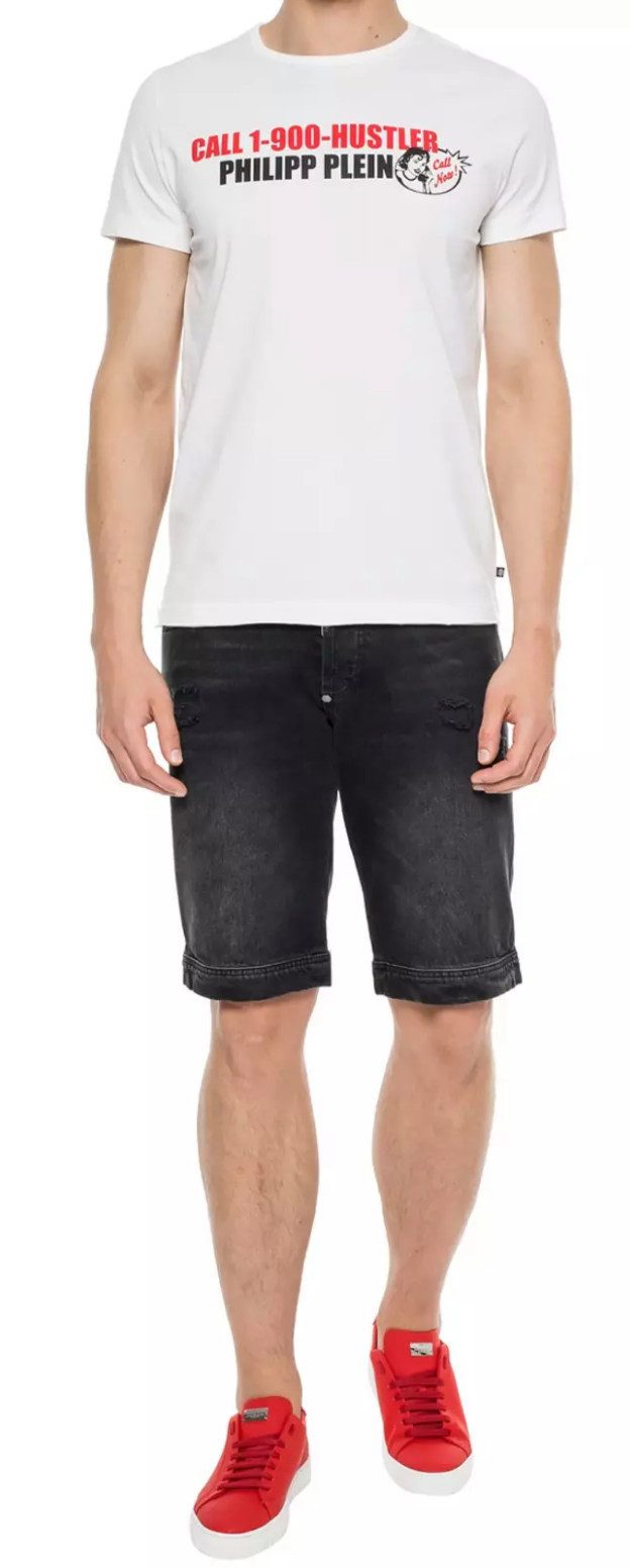 PHILIPP PLEIN T-Shirt Platinum Cut Round Neck Statement Shirt Saumnähte mit Zweinadelstich,Hexagonales Logo,Gerippter Halsausschnitt – Bild 5 von 5