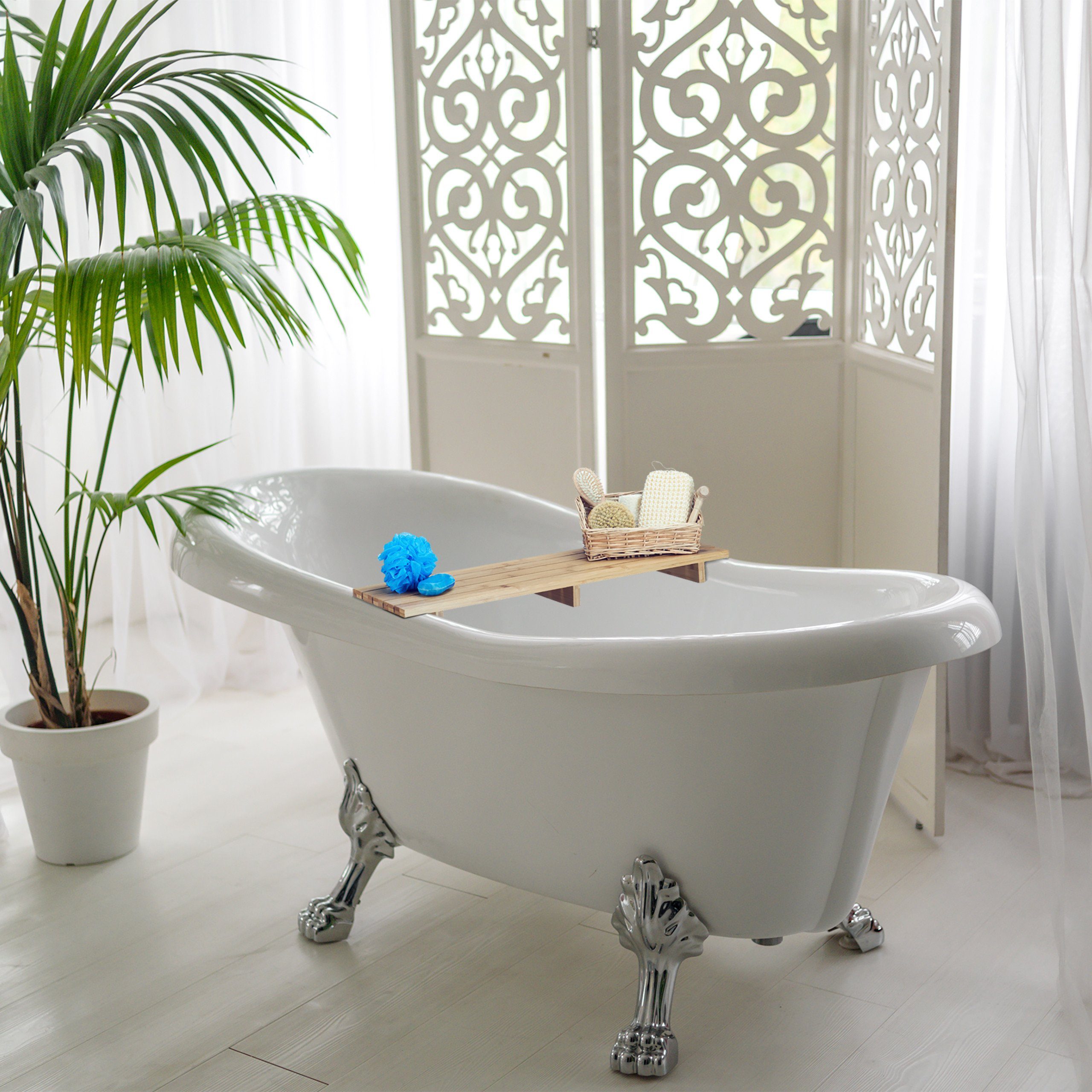 relaxdays Badewannenablage Bambus 70 cm günstig online kaufen