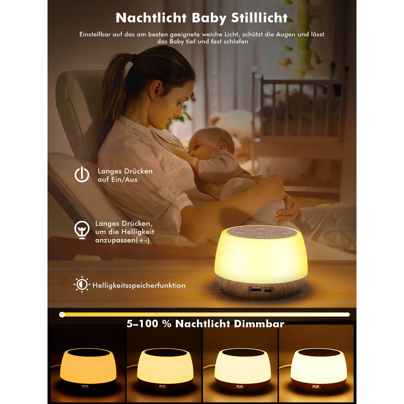 BlingBin Nachttischlampe RGB Nachttischlampe Touch Dimmbar günstig online kaufen