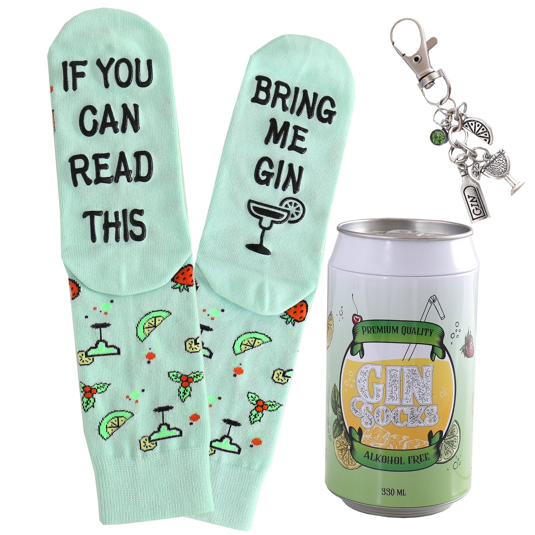 Lucadeau Freizeitsocken Gin-Socken mit Schlüsselanhänger in günstig online kaufen