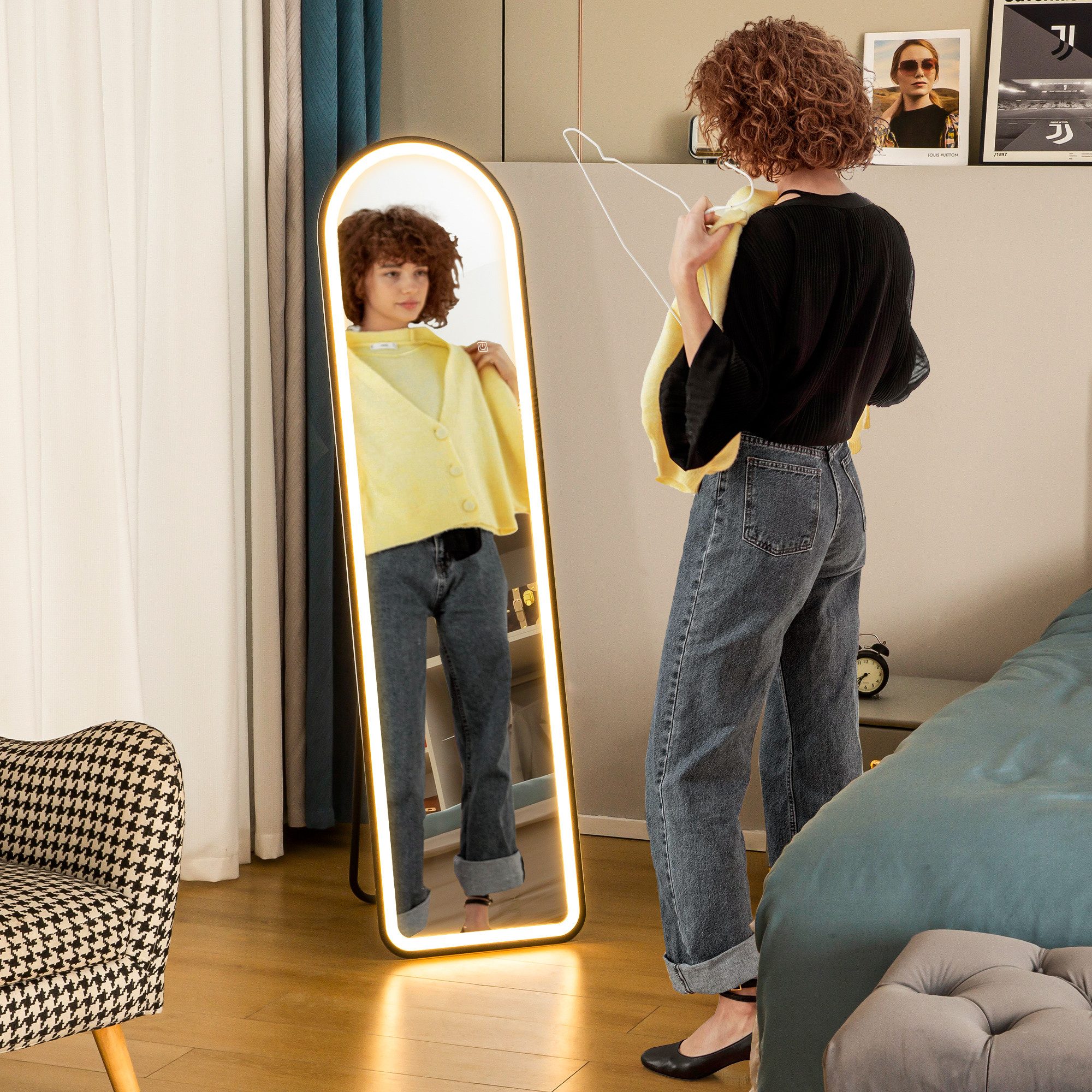 HOMCOM Standspiegel 150 x 40 cm günstig online kaufen