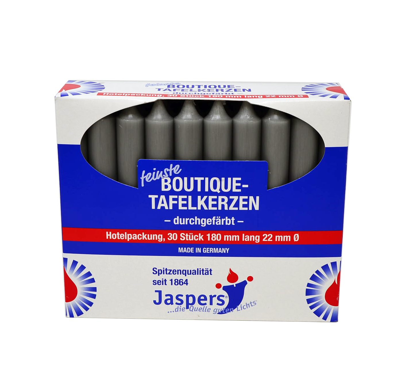 Jaspers Kerzen Tafelkerze Boutique-Kerzen Hotelpackung tauben-grau günstig online kaufen