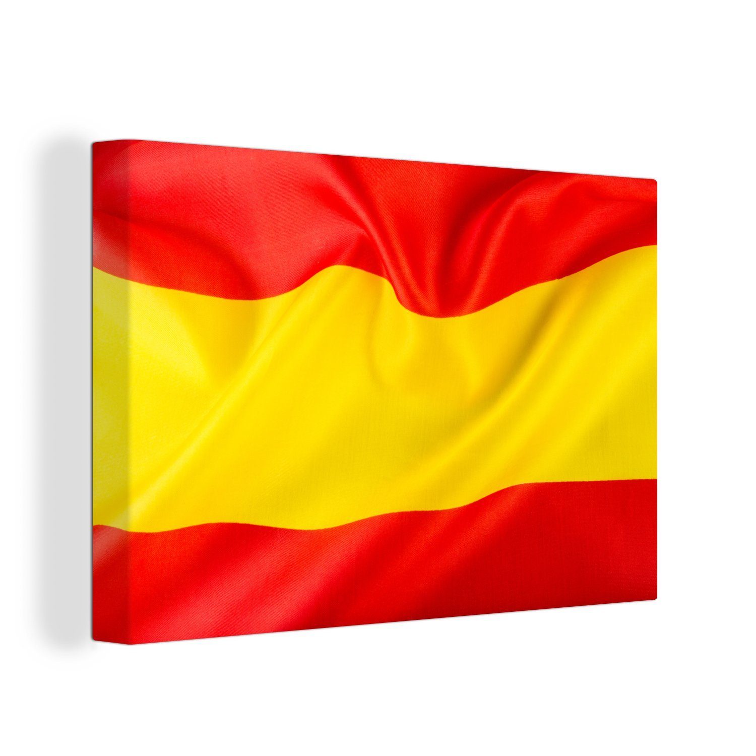 OneMillionCanvasses® Leinwandbild Die schöne spanische Flagge, (1 St), Wandbild Leinwandbilder, Aufhängefertig, Wanddeko, 30x20 cm