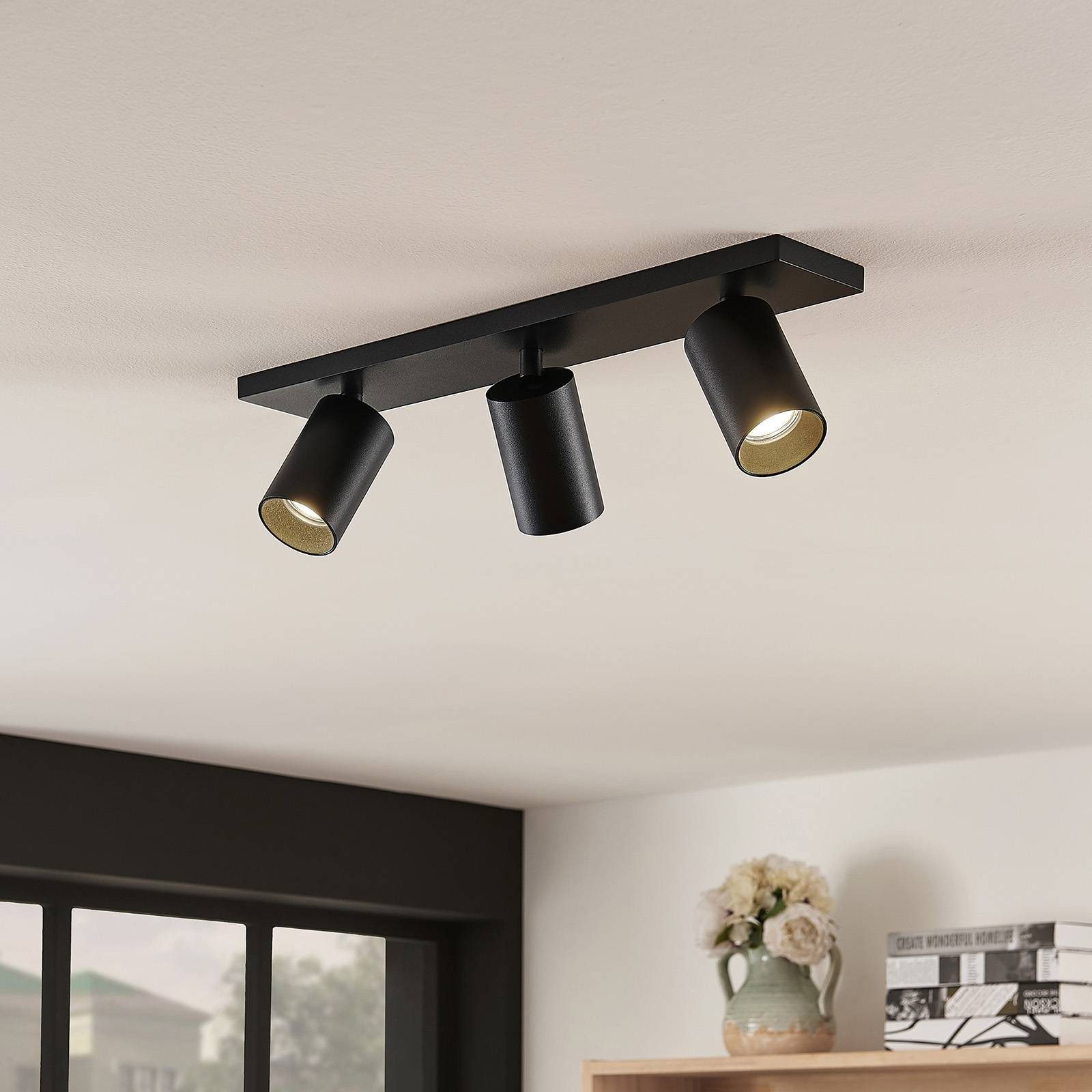 Arcchio Deckenstrahler Brinja, Metall, Schwarz IP20, 3 x 8 W LED