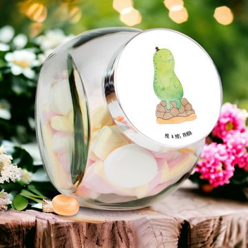 Mr. & Mrs. Panda Vorratsglas L 870ml Schildkröte Pause - Weiß - Geschenk, Vorratsdose, sitzen, Süß, Premium Glas, (1-tlg), Vielseitig einsetzbar