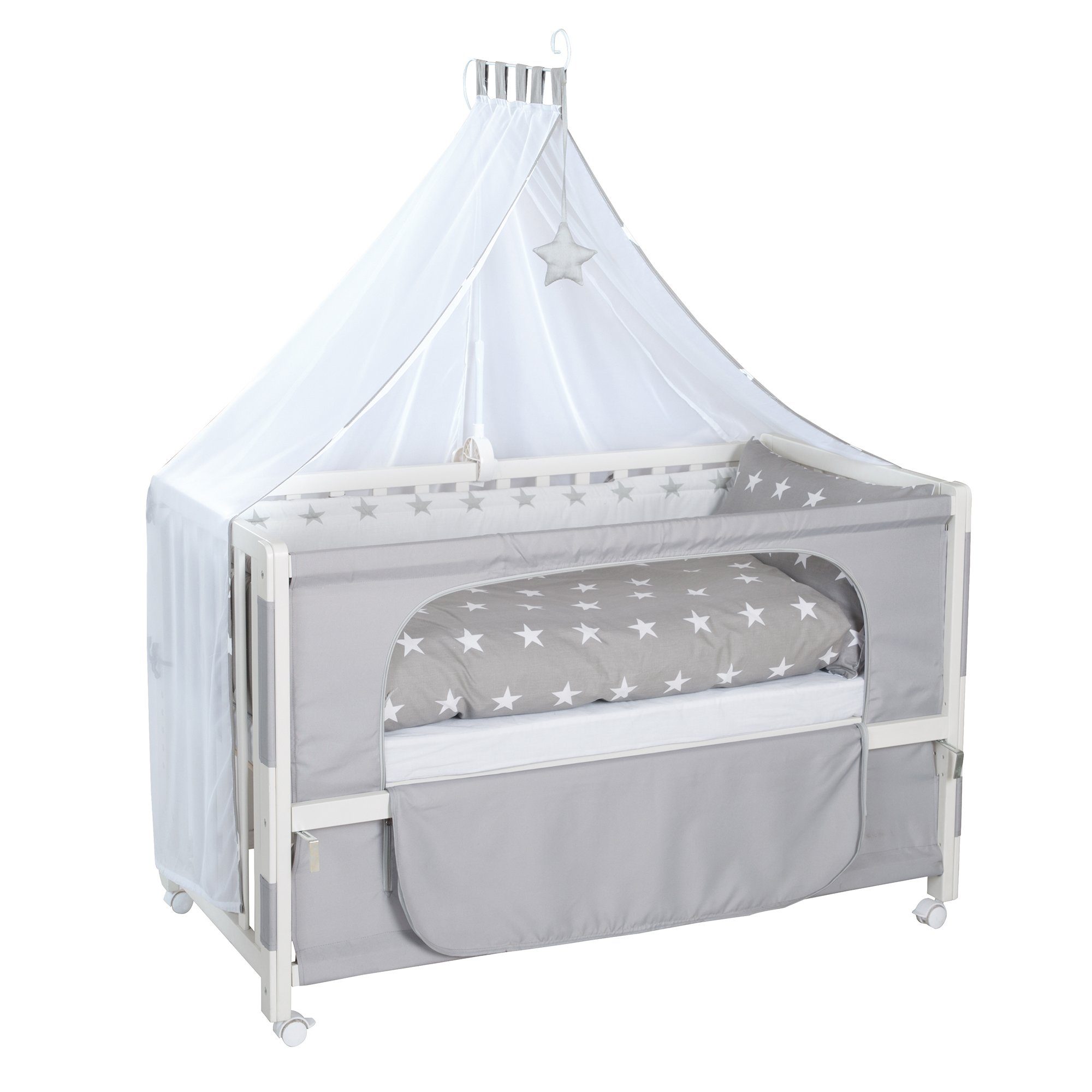 roba® Beistellbett Little Stars 60 x 120 cm, Anstellbett zum Elternbett mit günstig online kaufen