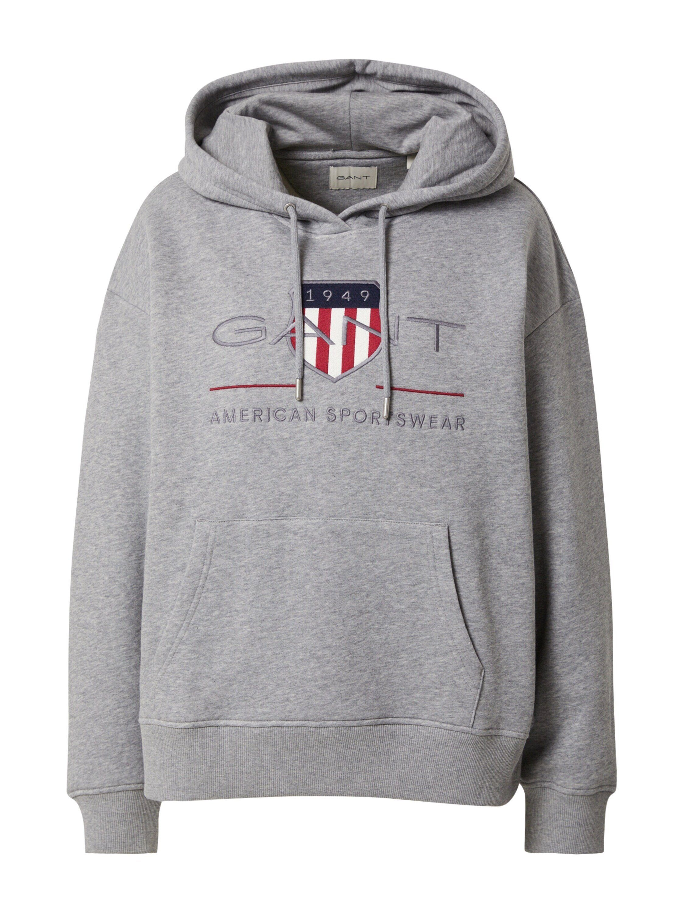 Gant Sweatshirt Grau Stickerei (1-tlg)