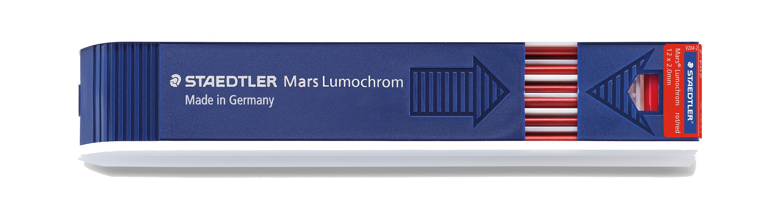 Fallminenstift Zeichenmine 12x 2,0mm rot 204-2 Farbmine TK-Mine MARS® carbon
