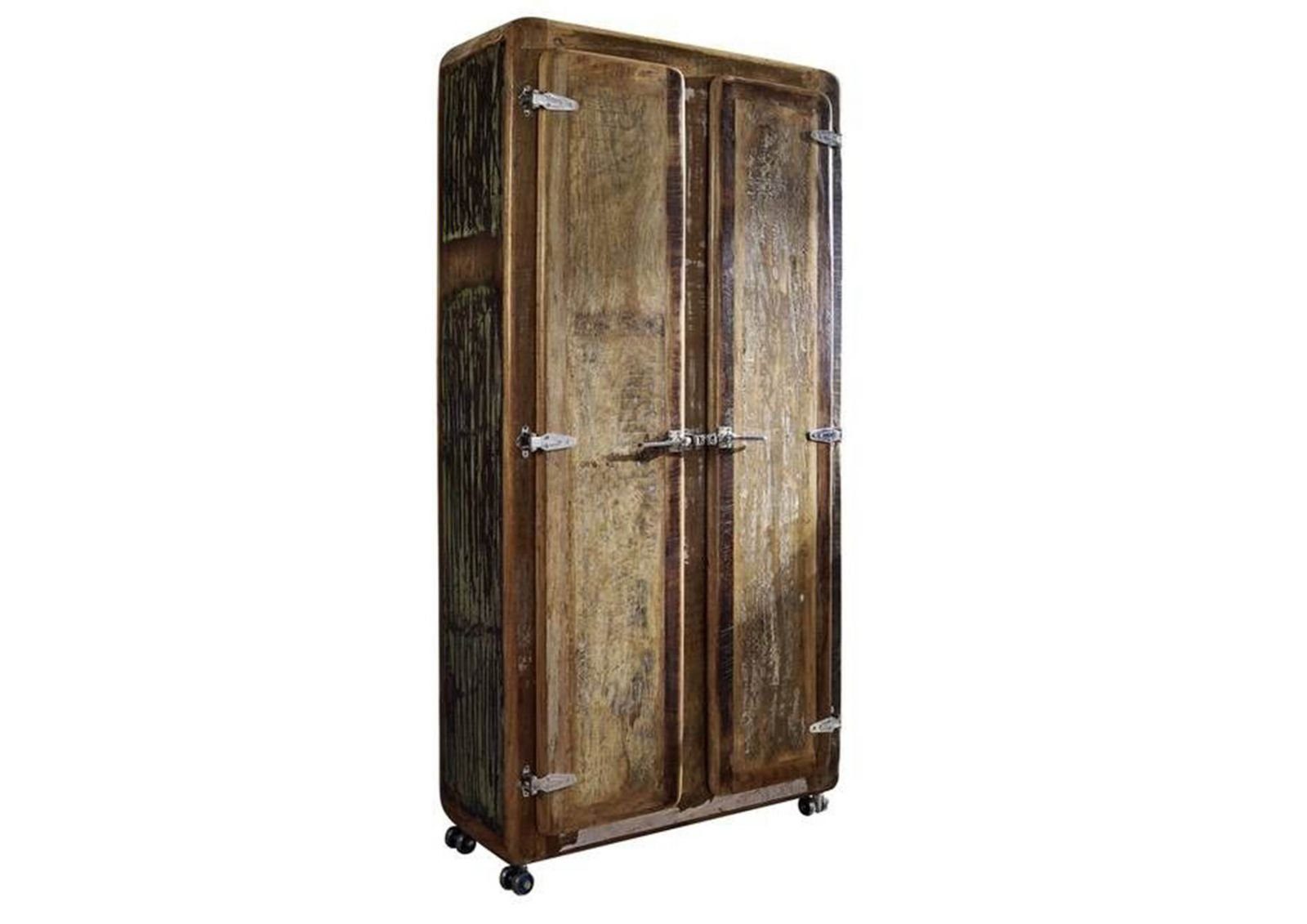 Massivmoebel24 Dreh-/Schwebetürenschrank #38 (Schrank Altholz 90x38x175 mehrfarbig lackiert FREEZY #38)