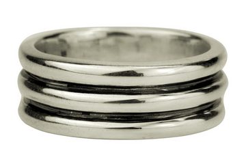 SILBERMOOS Silberring Herrenring in Streifen-Optik, 925 Sterling Silber