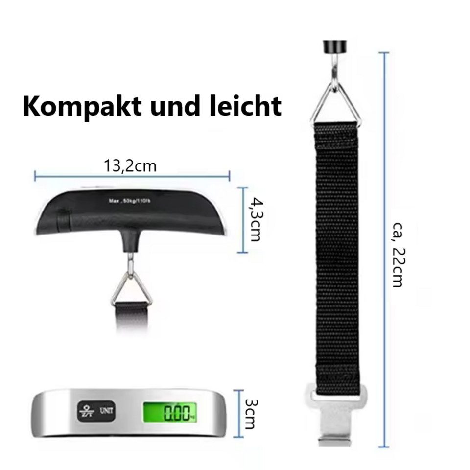 Montegoni Kofferwaage Digitale LCD Kofferwaage 110lb/50kg, (1-tlg), Gepäckwaage Hängewaage