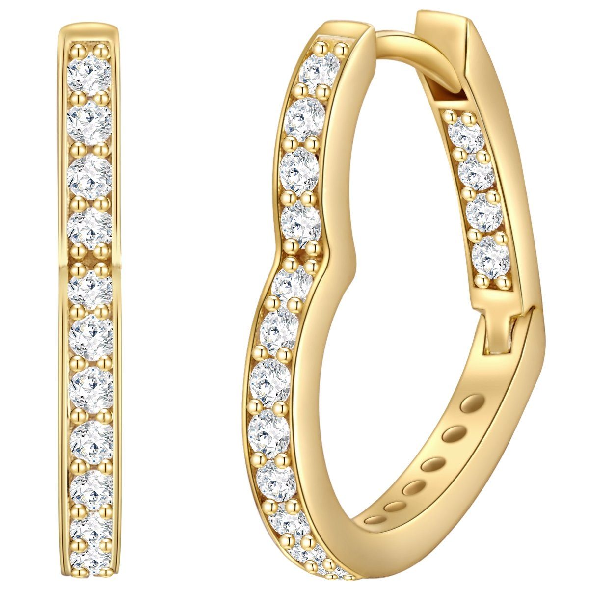 Rafaela Donata Paar Creolen Herz gelbgold, Creolen Sterling Silber gelbgold günstig online kaufen