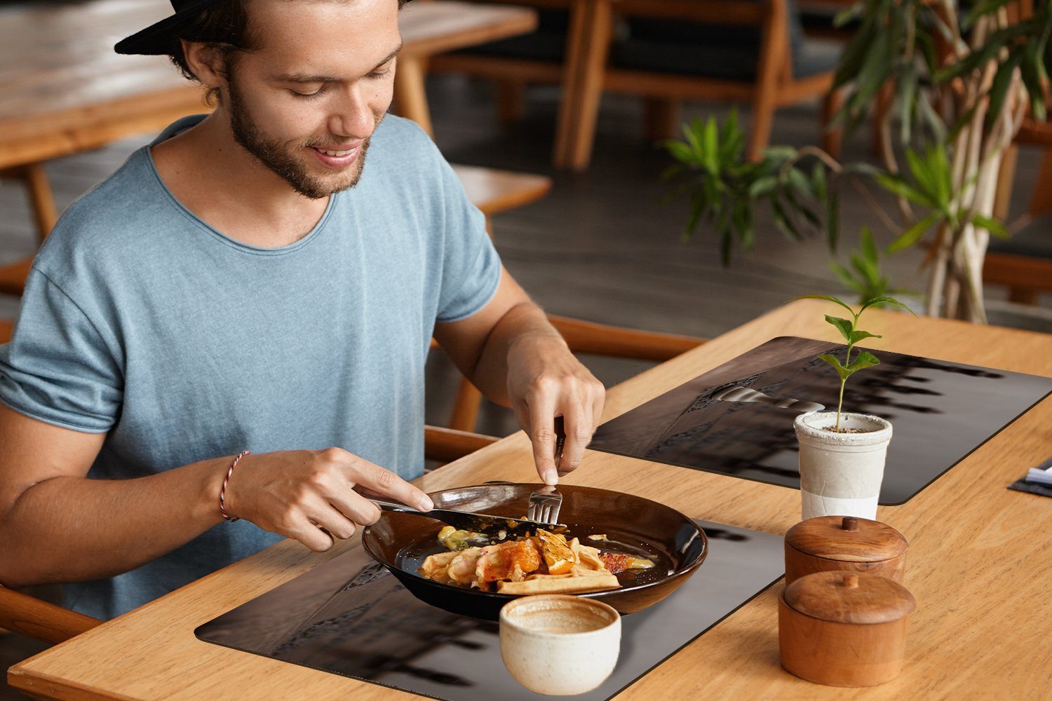 Tischmatten, Platzdecken, Platzset, Schach, Schmutzabweisend verliert Weiß Platzmatte, beim (6-St), Platzset, MuchoWow,