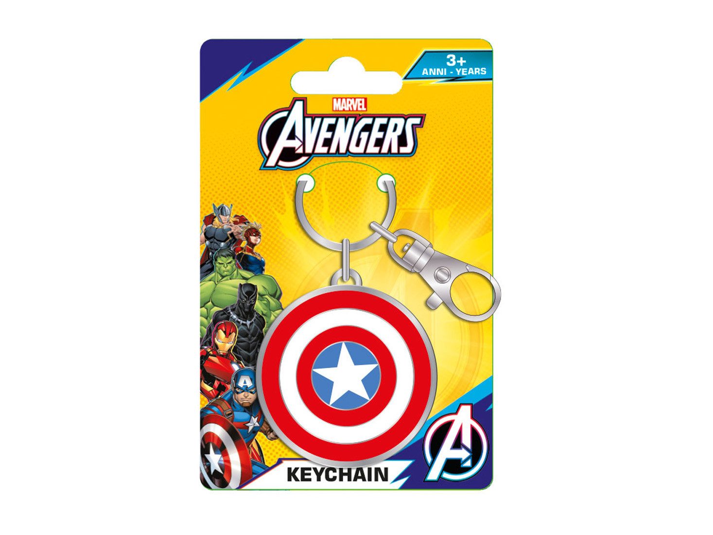 Schlüsselanhänger Captain America - Schild - Metall Keyring