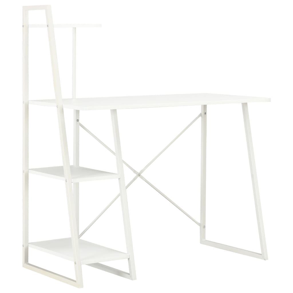 vidaXL Schreibtisch Schreibtisch mit Regaleinheit Weiß 102×50×117 cm Weiß | Weiß