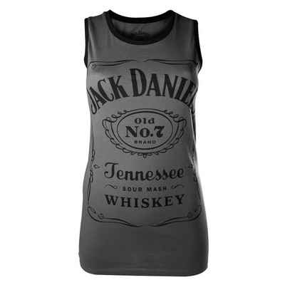 Jack Daniels Tanktop JACK DANIELS Tank T-Shirt Damen Ärmelloses Oberteil dunkelgrau Gr. M