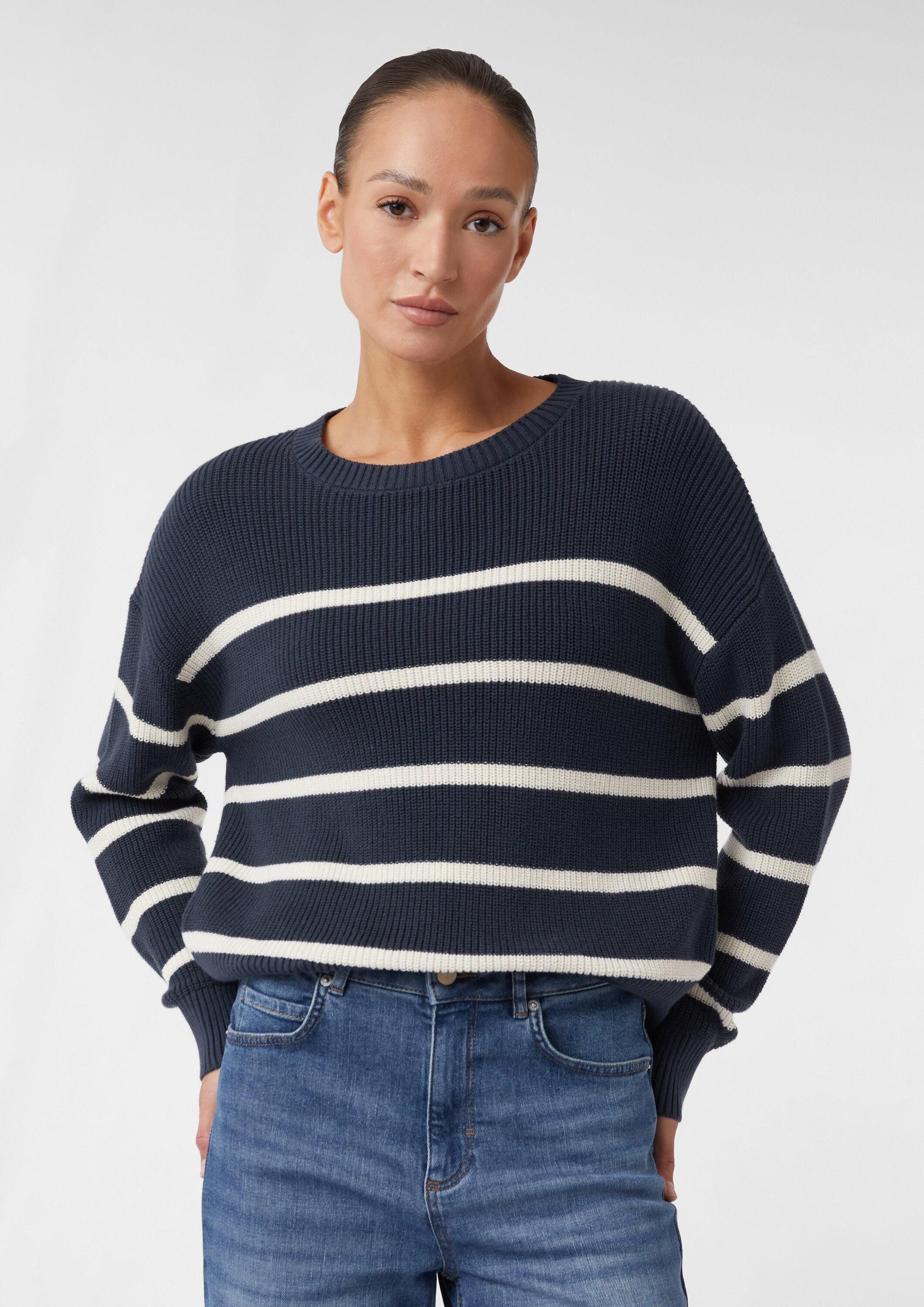 comma Longpullover В'язані светри Gestreifter В'язані светри im Relaxed Fit