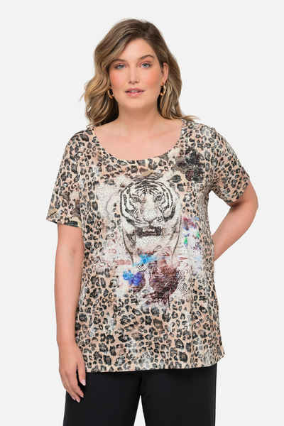 MIAMODA Rundhalsshirt T-Shirt Leomuster großer Tiger-Druck Rundhals