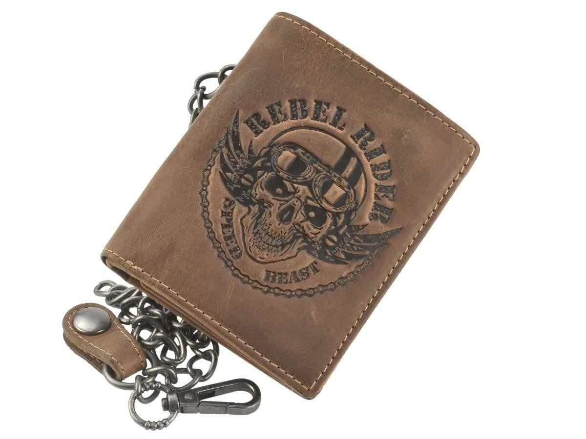 Greenburry Geldbörse Vintage Biker (oA), Bikerbörse, Herrenbörse, Kettenbörse, Lederbörse 10x12cm