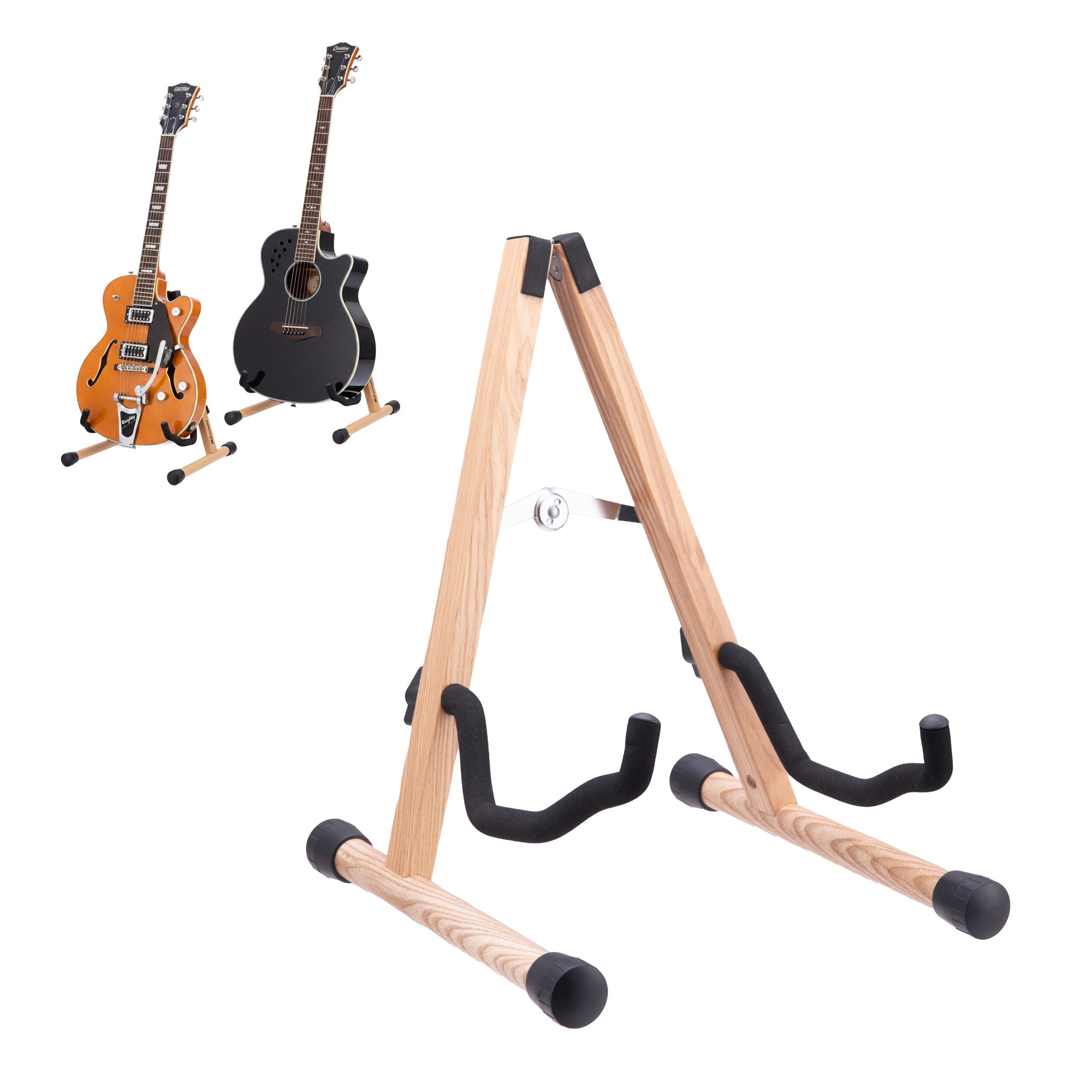 relaxdays Gitarrenständer Faltbarer Gitarrenständer, (1-tlg), hellbraun