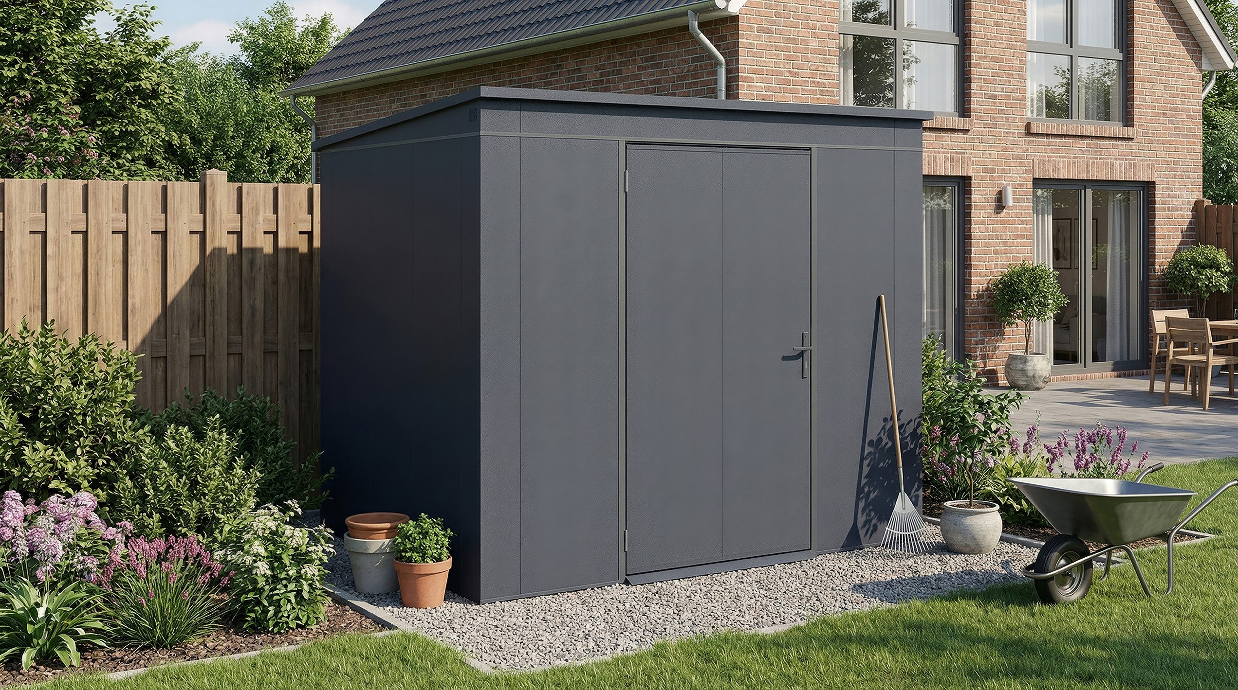 weka Gerätehaus Gary 5, BxT: 242x198 cm, Metall pulverbeschichtet, Größe 5