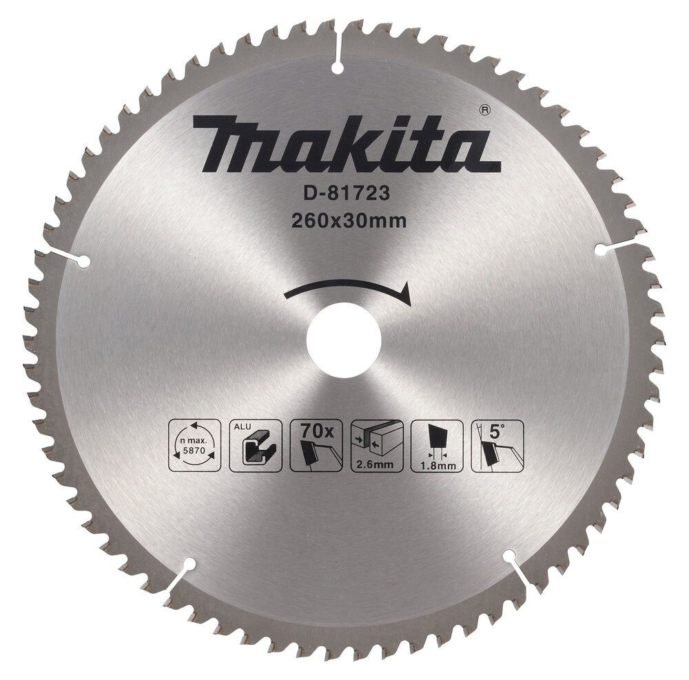 Makita Kreissägeblatt Makita KREISSÄGE 260x30mm; 70z FÜR ALUMINIUM