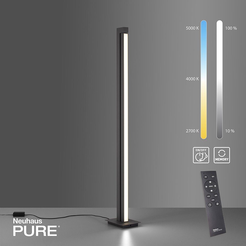 LED-Stehlampe PURE Lines, anthrazit, Fernbedienung, 140 cm günstig online kaufen