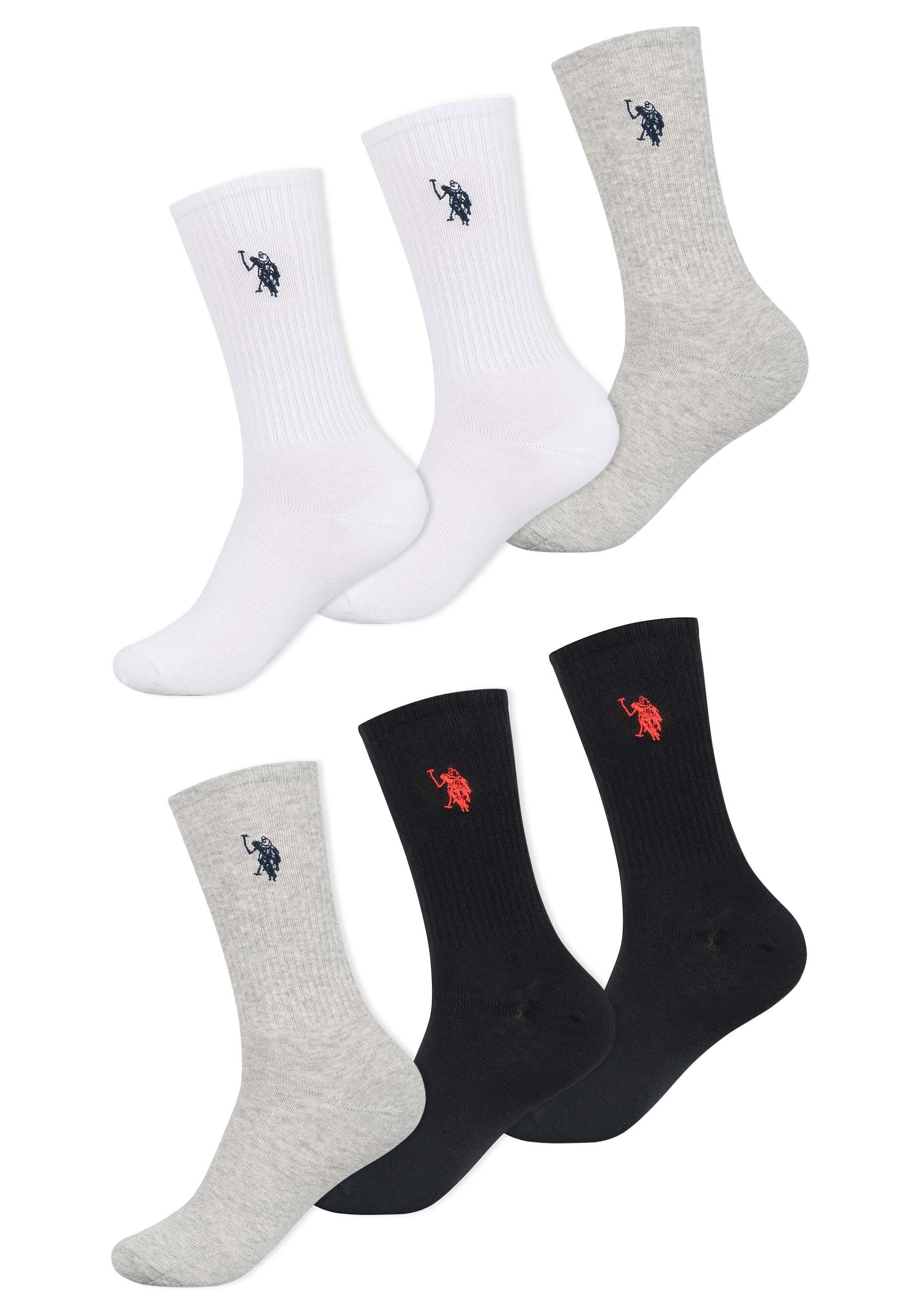 U.S. Polo Assn. Tennissocken Tennissocken USRydr – Herren 6er Pack mit Logo-Stickerei Weicher Materialmix, gerippte Struktur und hoher Tragekomfort