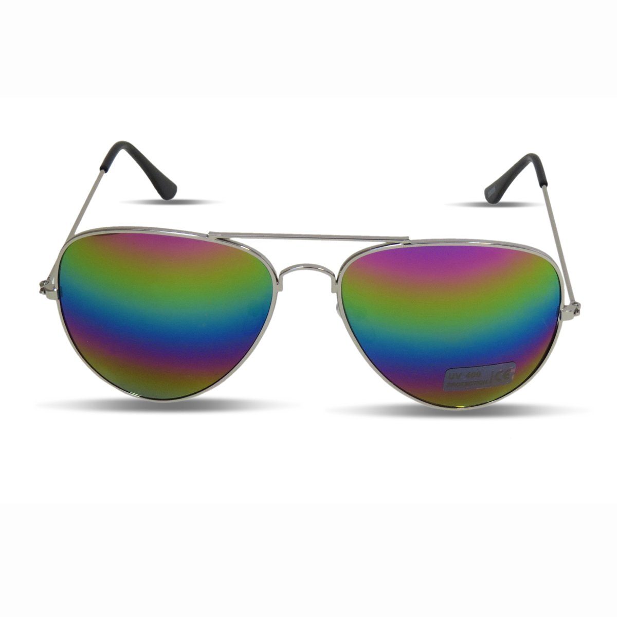Sonnenbrille Verspiegelt Fasching bunt Brille Spaß Sonia Partybrille Onesize Originelli "Pilot" Sonnenbrille