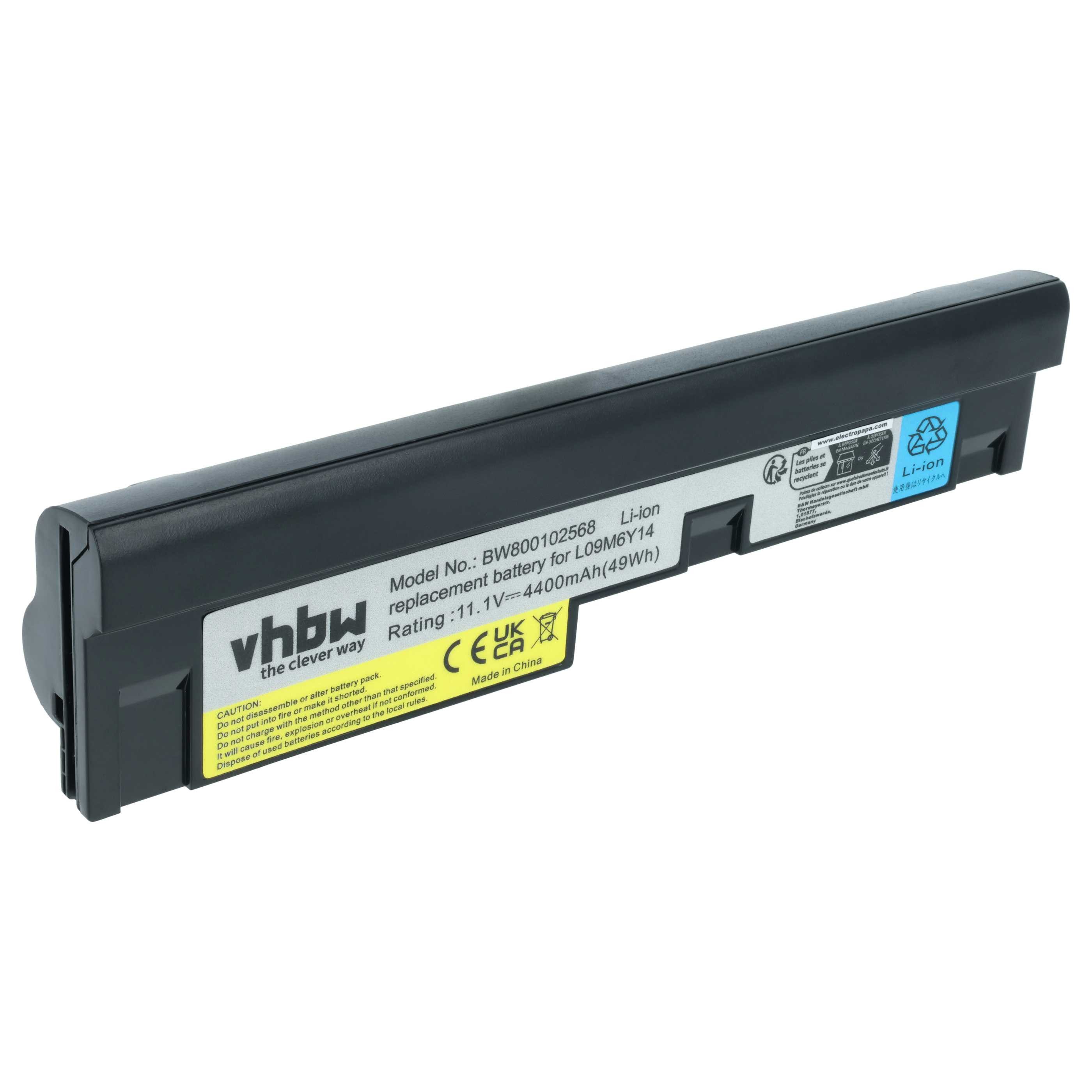 vhbw Akku Ersatz für Lenovo l09S6Y14, l09S3Z14, l09M6Y14, l09M3Z14, Laptop-Akku Akku Li-Ion 4400 mAh (11,1 V, 1 St), Leistungsfähiger Austausch-Akku für Notebook, Wiederaufladbar, Jede
