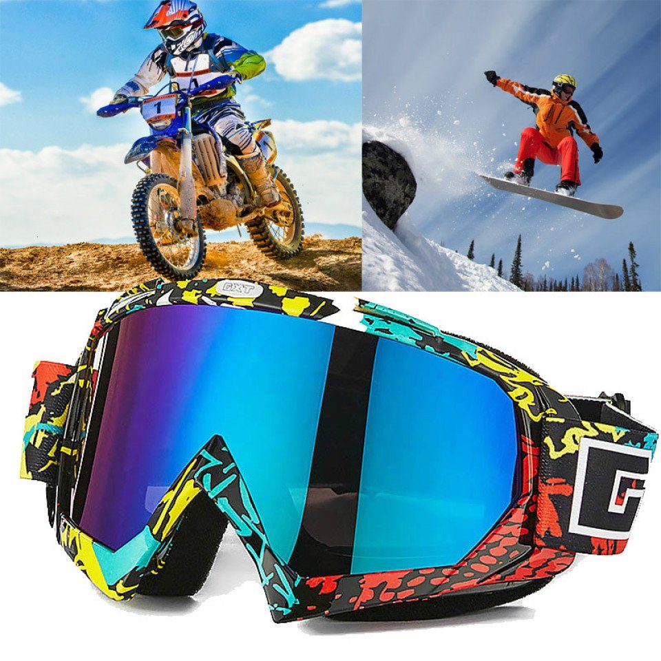 Skibrille Winddicht Motocross Blusmart DH Skifahren MTB 2 Bike Glas ATV Brille Moto Brille