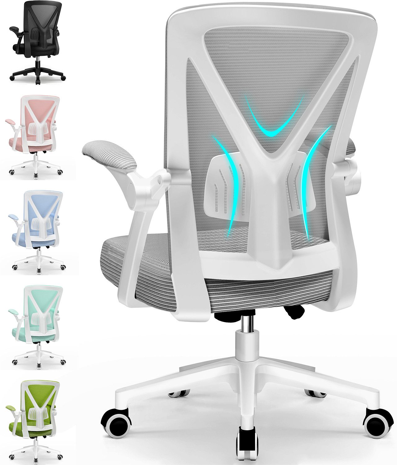 Bürostuhl Bürostuhl mit klappbaren Armlehnen,Ergonomischer Bürostuhl
