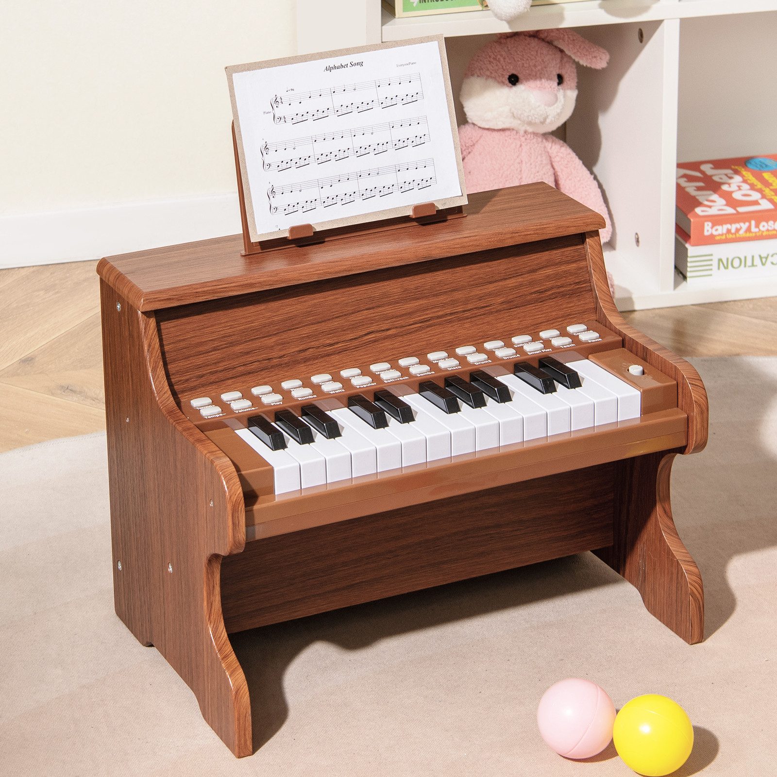 COSTWAY Spielzeug-Musikinstrument, 25 Tasten Digitalpiano Kinder, mini elektrisches Klavier