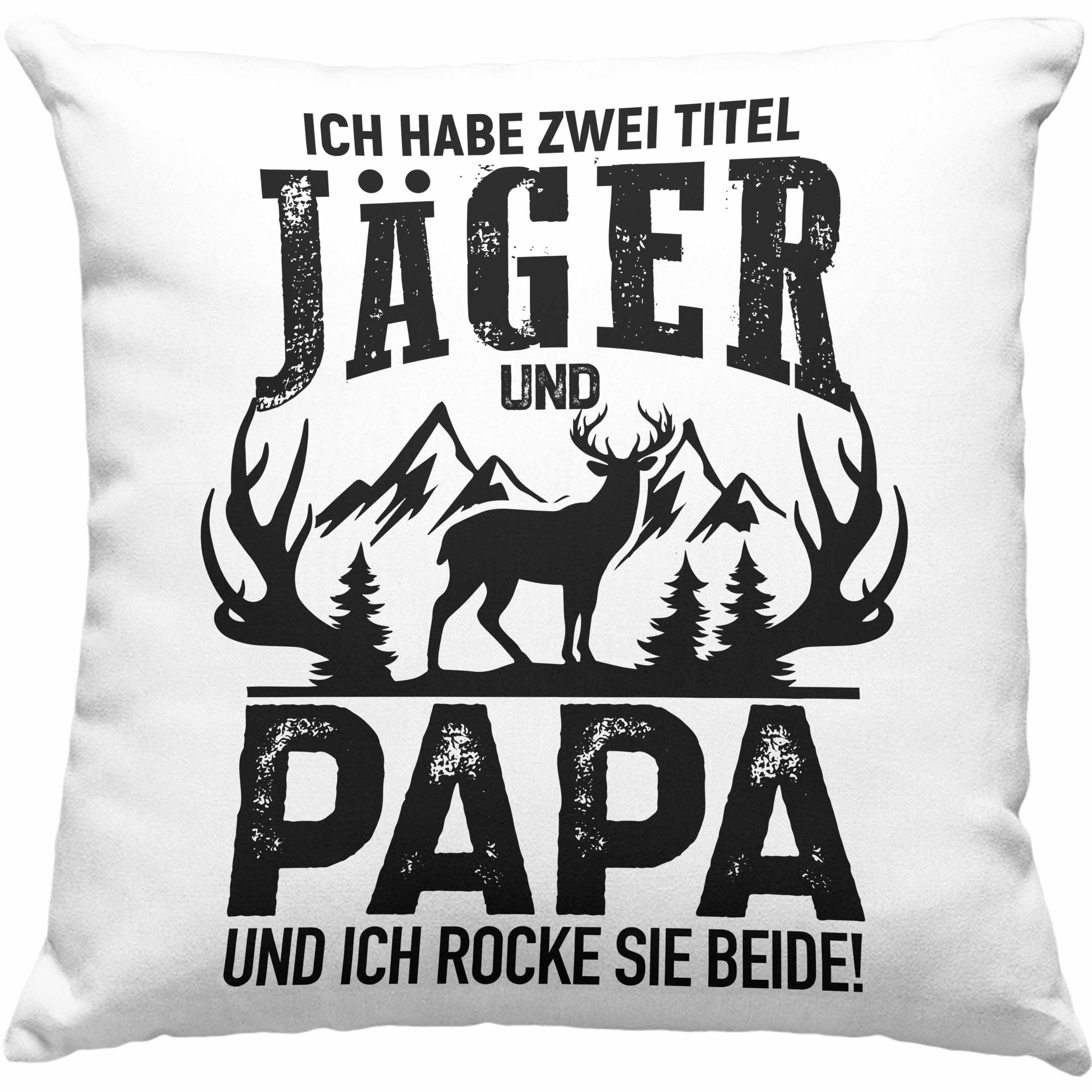 Trendation Dekokissen Trendation - Jäger und Papa Geschenk Kissen Vatertag günstig online kaufen