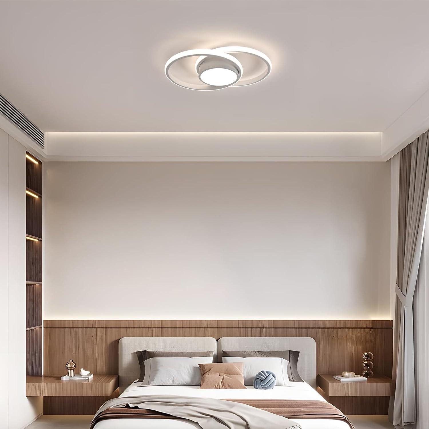 Riserva LED Deckenleuchte LED Deckenleuchte Weiß 42W 4500K Doppelring modern, LED wechselbar