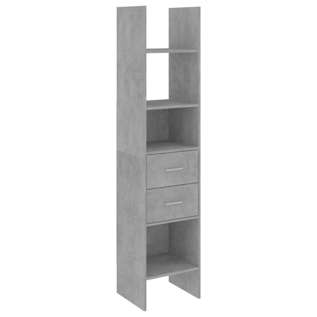 Holzwerkstoff Betongrau Bücherregal 40x35x180 furnicato cm