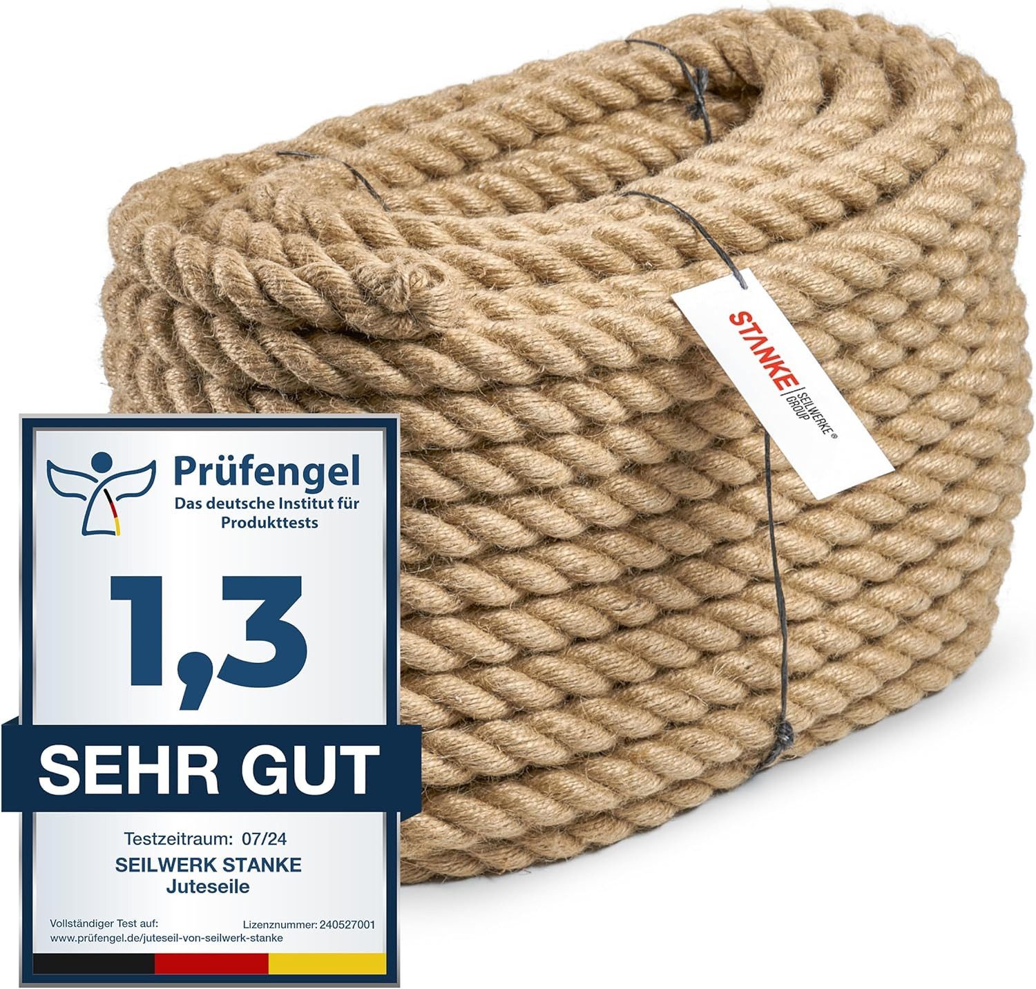STANKE Juteseil gedreht 6mm Kordel Tauwerk Kratzbaum Seil (Naturseil), imprägniert