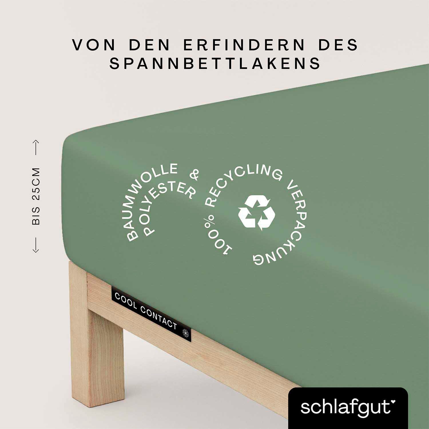 Schlafgut Spannbettlaken Cool Contact, Microfaser, Gummizug: rundum, (1 Stück), 100% gekämmte Mikrofaser
