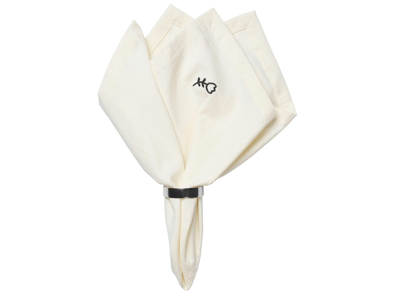 Broste Copenhagen Stoffserviette Mai Stoffserviette black/off white 45x45cm (1 Stück)