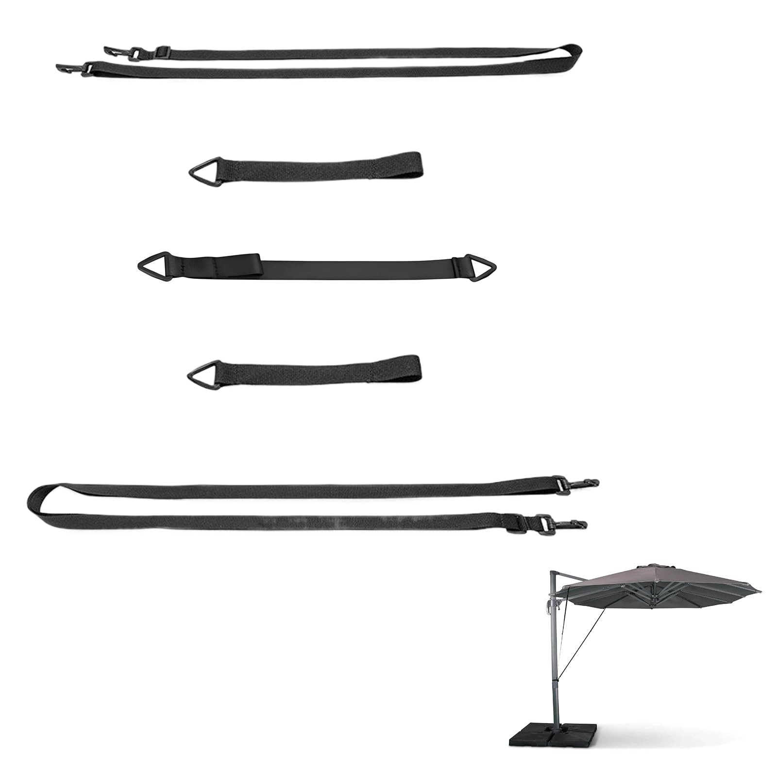 FOUORTUNATE-BEE Sonnenschirm Ampelschirm Windsicherung Set, Sonnenschirm Spanngurte Verstellbar, Für Garten, Terrasse, Marktschirm und Kurbel-Sonnenschirme