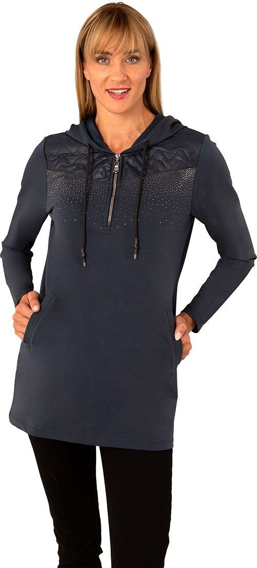 Longsweatshirt 189-7127 sportive Tunika mit Kapuze