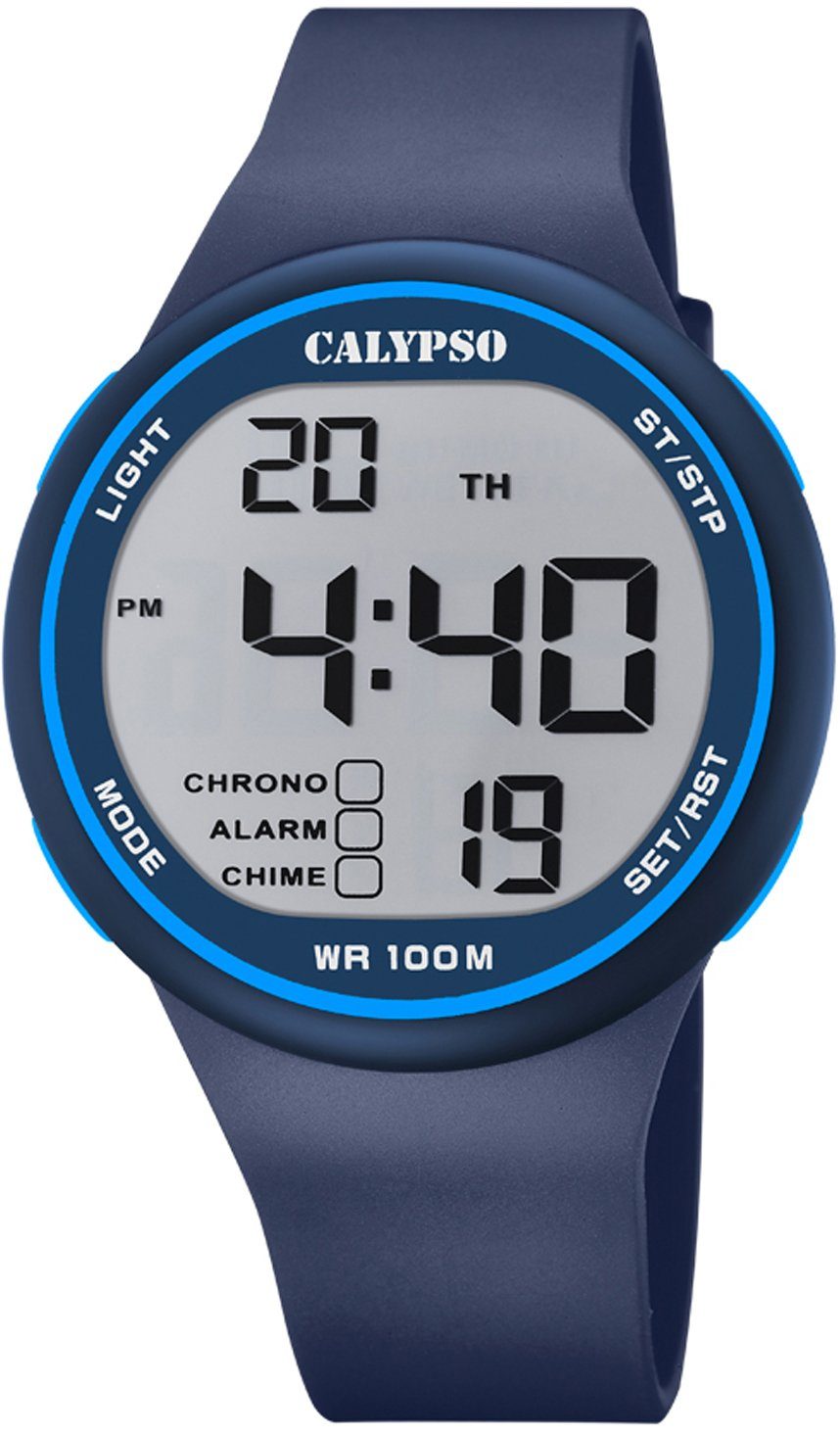 CALYPSO WATCHES Chronograph Color Splash, K5795/3, Armbanduhr, Quarzuhr, Herrenuhr, Datum, Digitalanzeige, Stoppfunktion