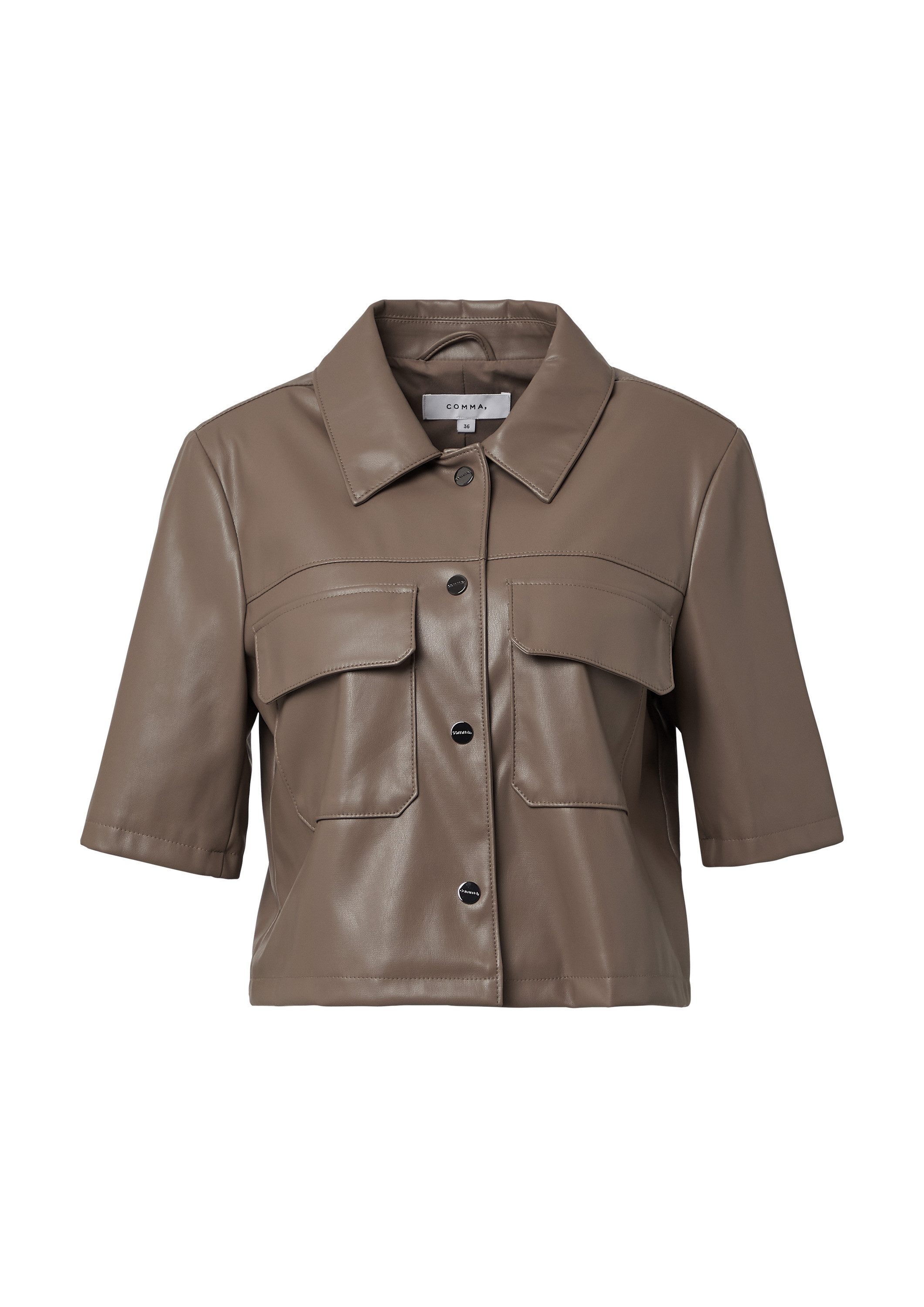 comma Funktionsjacke Indoor-Jacke Kurze Jacke in Lederoptik günstig online kaufen