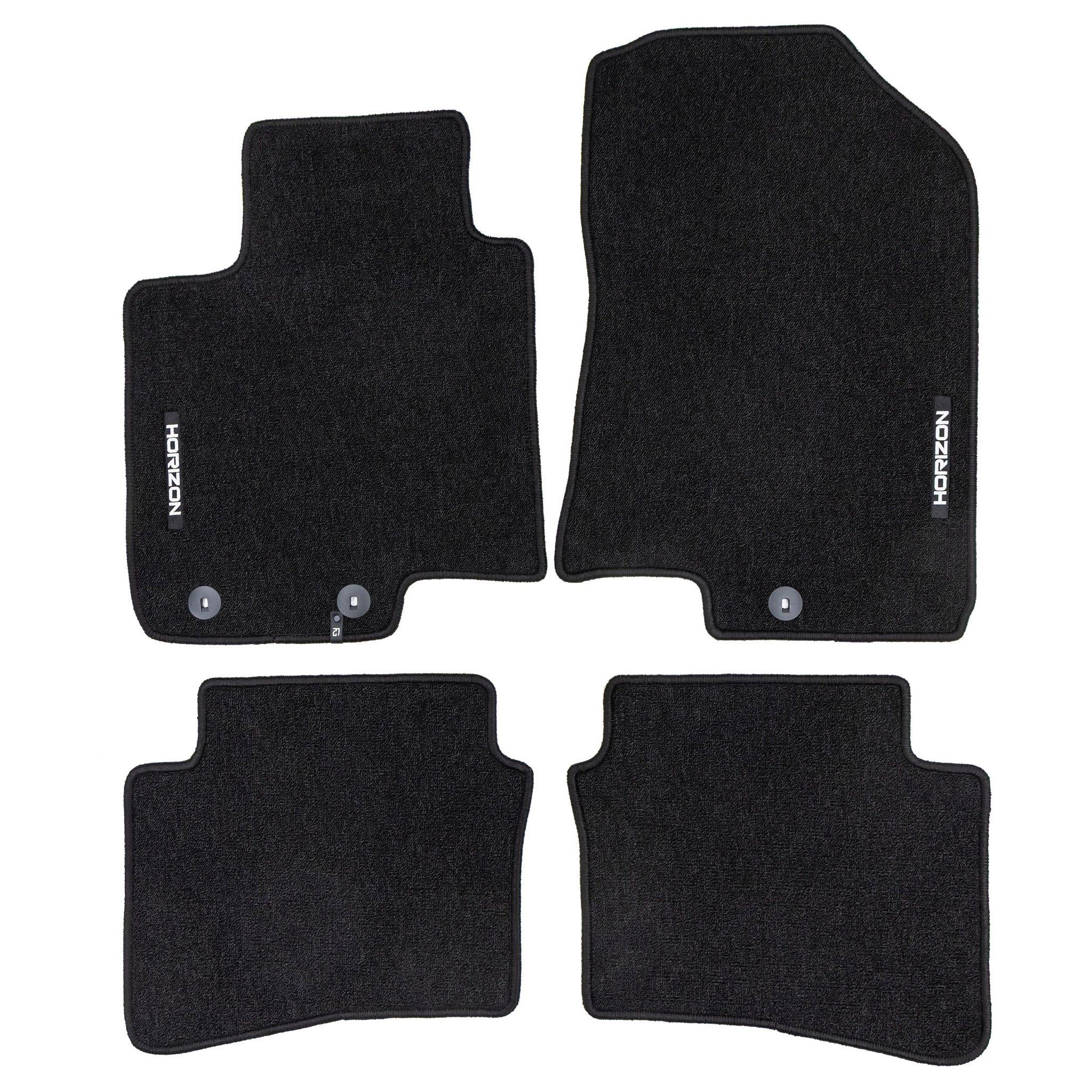 Auto-Fußmatten Velours für Hyundai i20 II 2014-20 Autoteppich Automatten Schwarz 4tlg