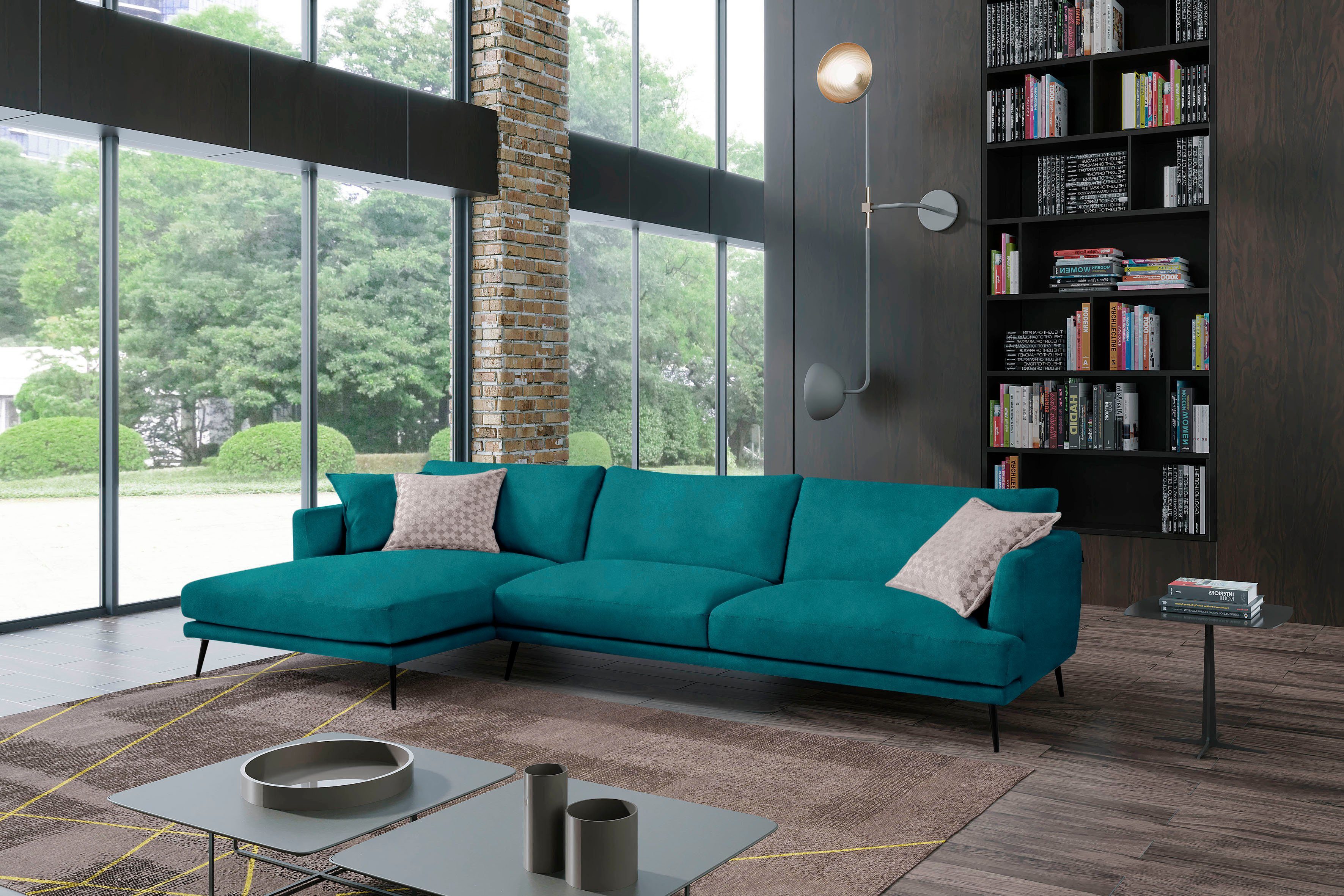Egoitaliano Ecksofa Sophia, Designsofa mit extrakomfortablem Sitzkomfort, Breite 274cm, mit Daunenfederung, L-Form