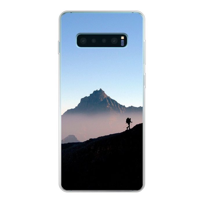 MuchoWow Handyhülle Alpen - Bergsteiger - Berg Phone Case Handyhülle Samsung Galaxy S10+ Silikon Schutzhülle