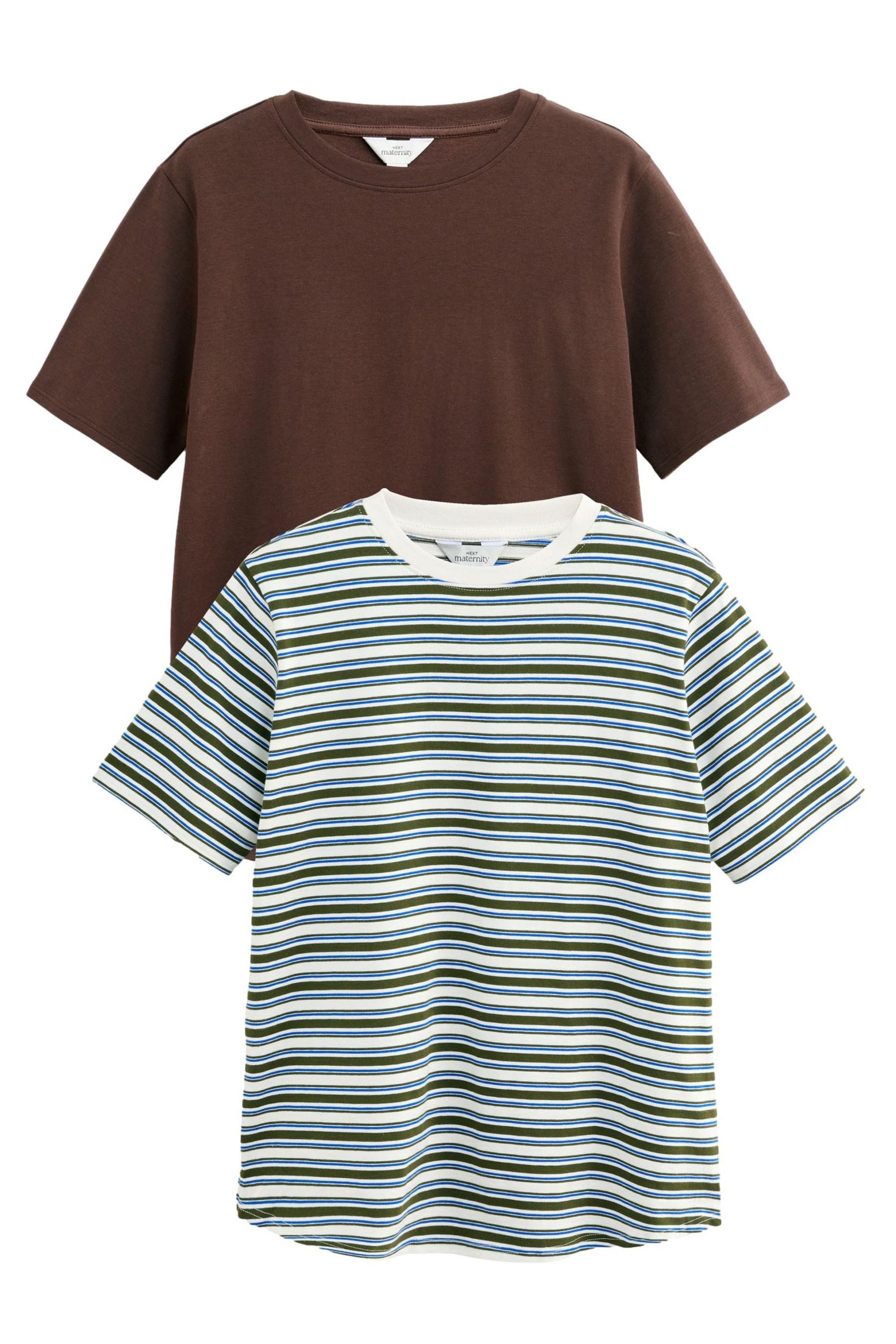 Chocolate Brown and Green Stripe