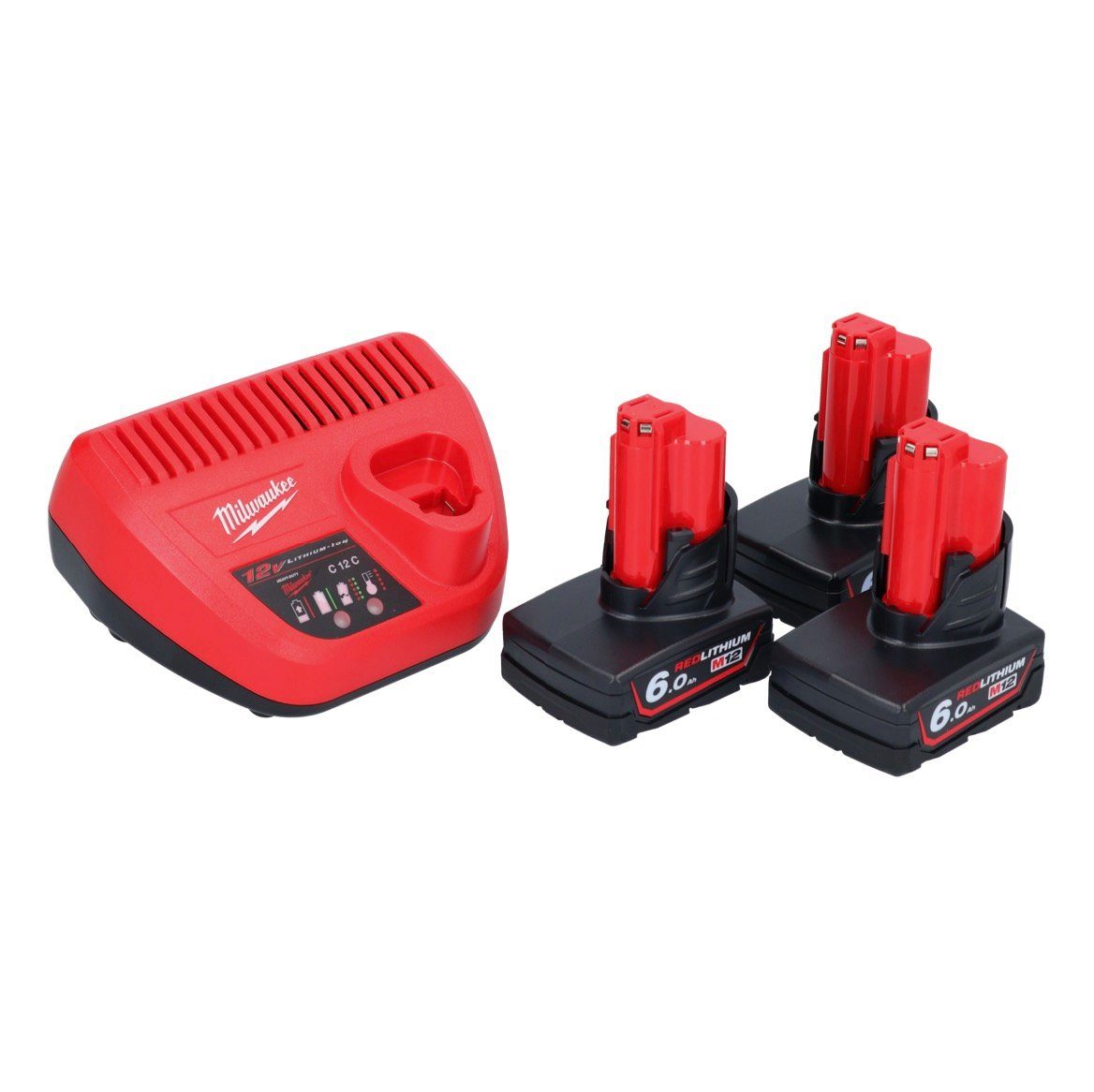 Milwaukee M12 NRG-603 Starter Set 3x 12 V 6,0 Ah (4933459208) Li-Ion Akku Akkupacks